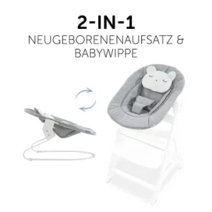 Möbel Hauck Bouncer 2in1 Für Alpha+ Hochstuhl Newborn Set, Pastel Bear Light Grey Günstig Kaufen 21