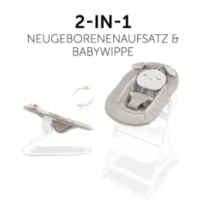 Möbel Hauck Bouncer 2in1 Für Alpha+ Hochstuhl Newborn Set, Powder Bunny Beige Bloom Günstig Kaufen 21