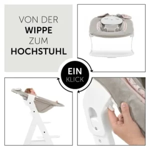 Möbel Hauck Bouncer 2in1 Für Alpha+ Hochstuhl Newborn Set, Powder Bunny Beige Bloom Günstig Kaufen 27