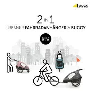 Spielzeug Hauck Dryk Duo Fahrradanhänger Und Buggy (bis 44kg), Petrol, Zweisitzer Günstig Kaufen 30