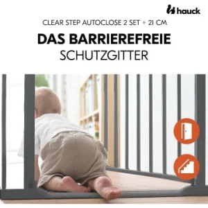 Möbel Hauck Türschutzgitter Clear Step Autoclose 2 Set +21 Cm, Dark Grey Günstig Kaufen 22